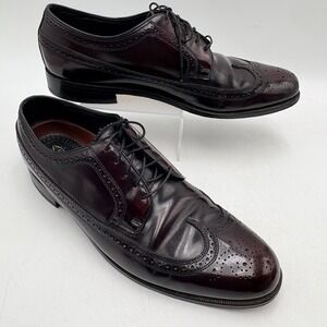 Florsheim Stratford Wingtip Oxfords Men's 10.5D Burgundy Brogue Dress Shoes